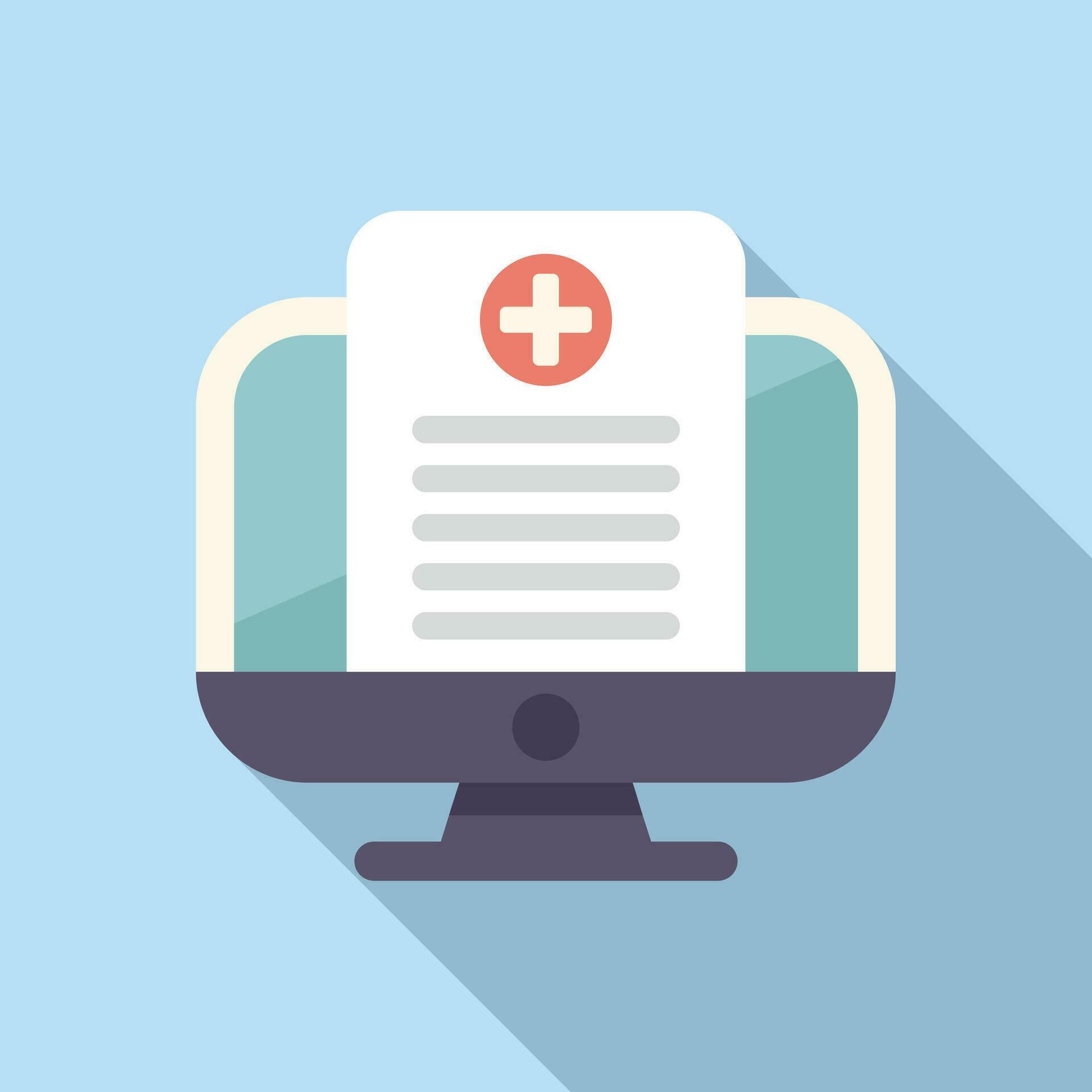 Computer data icon flat vector. Test lab 26589343 Vector Art at Vecteezy