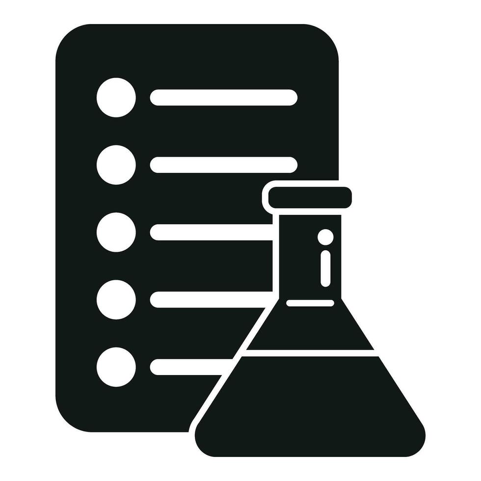 Flask test result icon simple vector. Positive lab vector