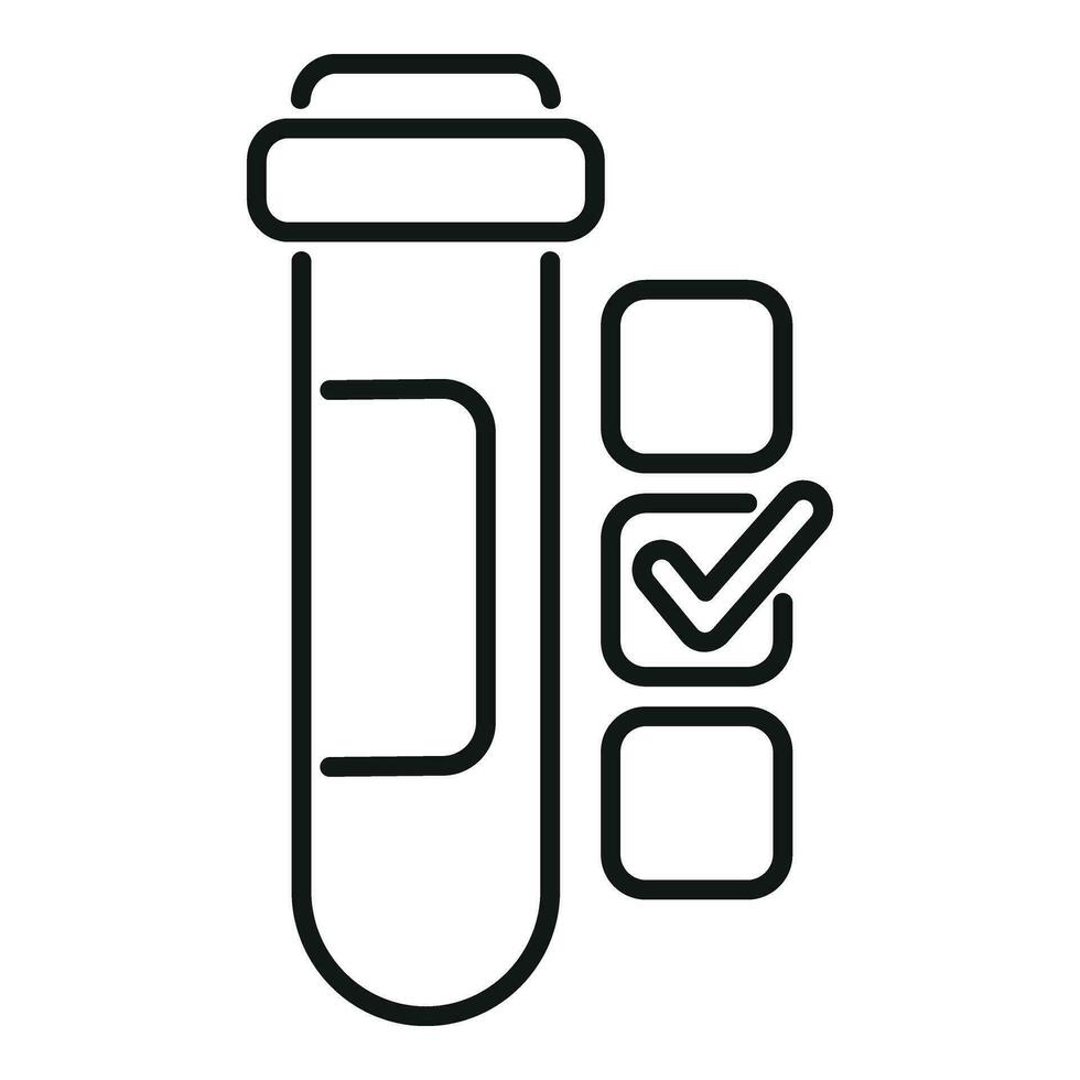 Approved test result icon outline vector. Medical lab vector