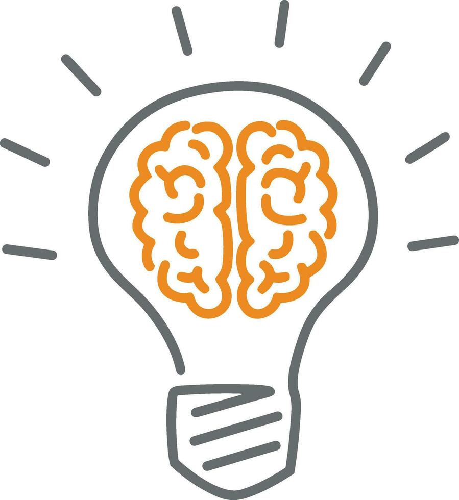 Brain idea symbol icon vector image. Illustration of the creative intelligence think design image. EPS 10