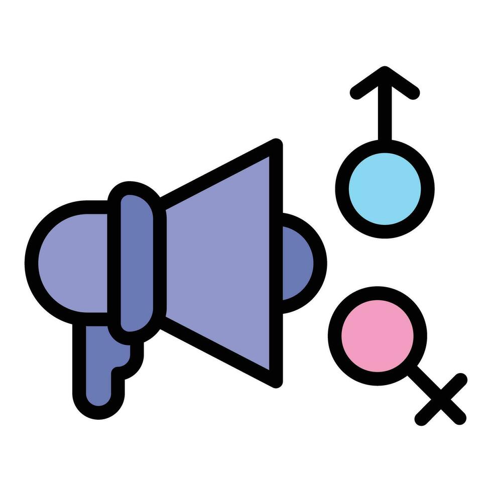 Gender megaphone icon vector flat