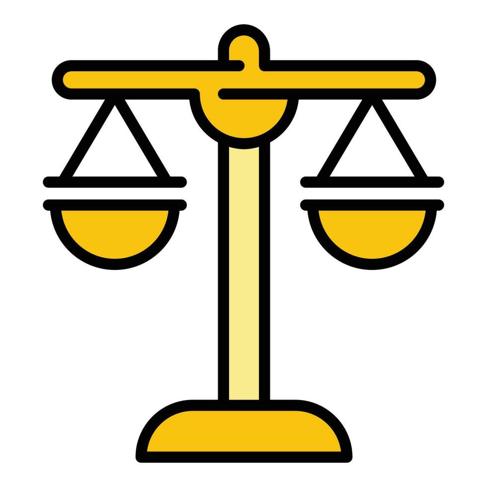 Judge balance icon vector flat