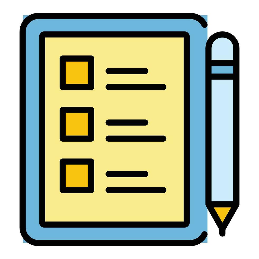 Tablet to do list icon vector flat