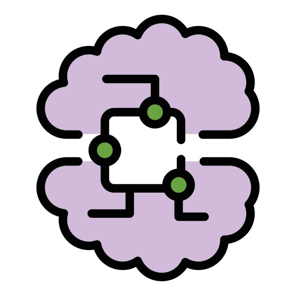 Brainstorming data icon vector flat