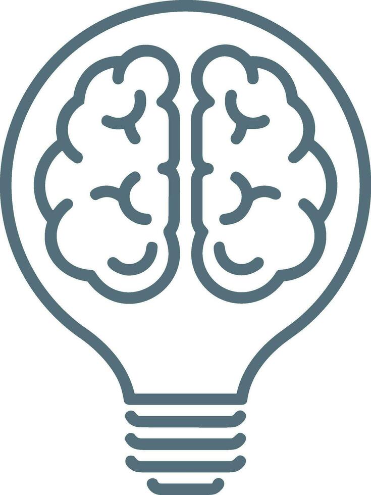 Brain idea symbol icon vector image. Illustration of the creative intelligence think design image. EPS 10