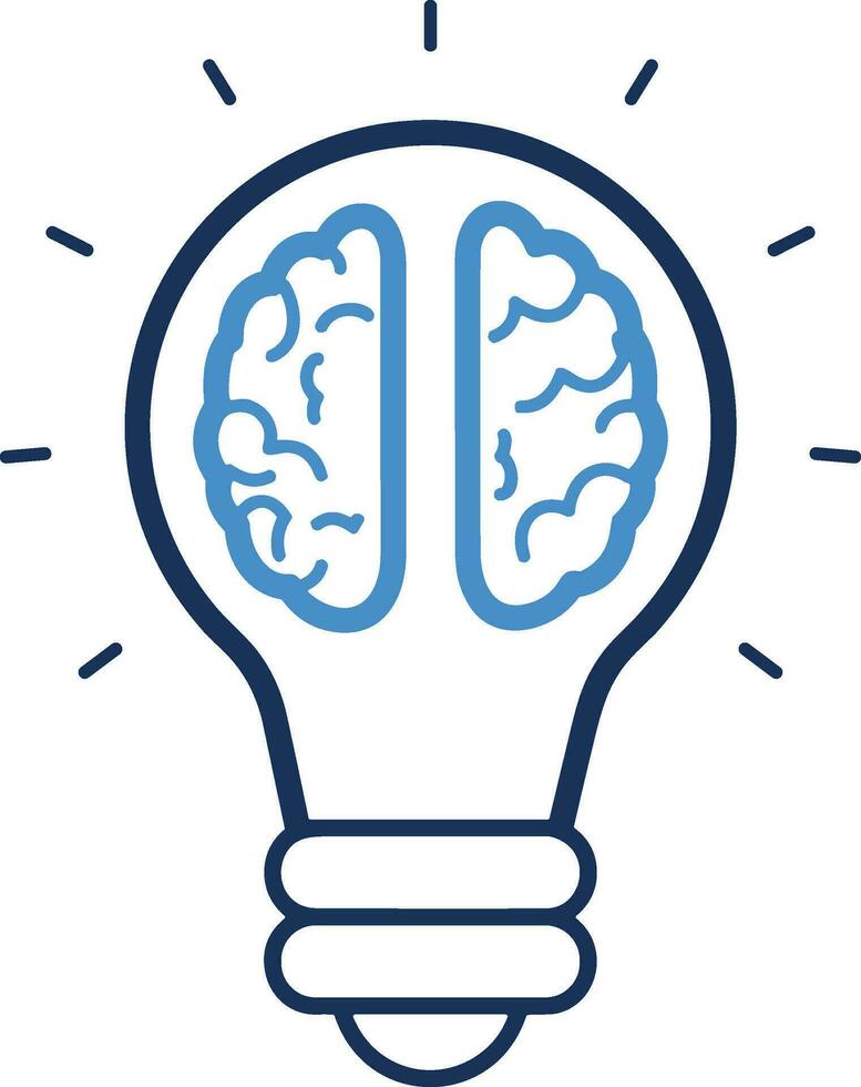Brain idea symbol icon vector image. Illustration of the creative intelligence think design image. EPS 10