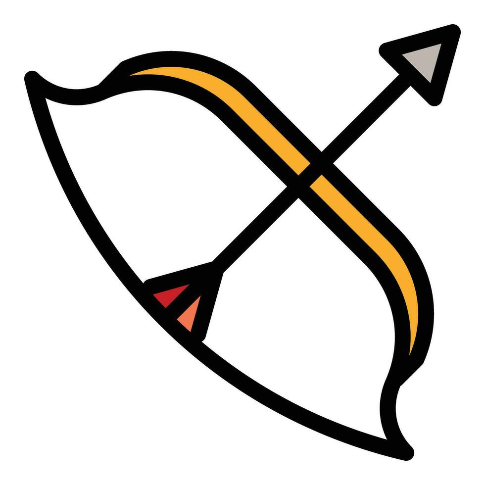 Archer bow icon vector flat