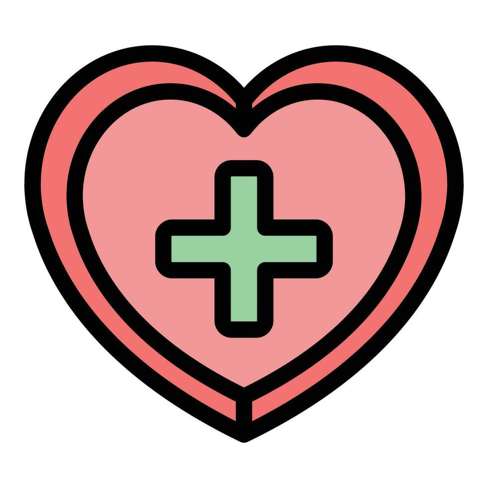 médico corazón icono vector plano