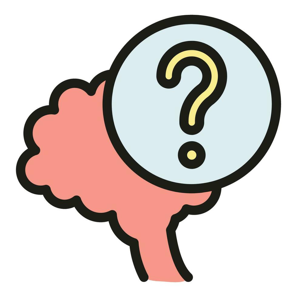 Brain doubt icon vector flat