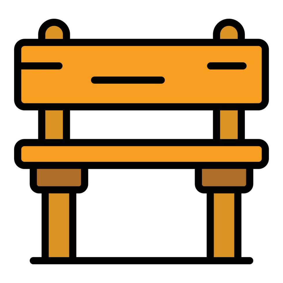 Garden bench icon vector flat