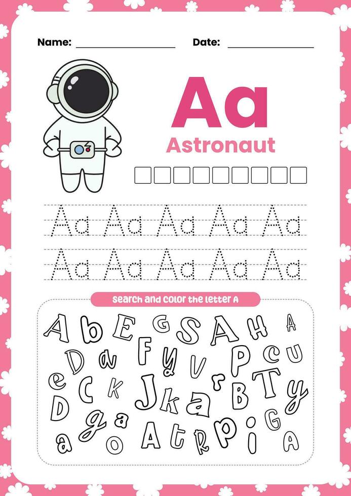 flat design vector learn alphabet letter english flashcard printable poster for kids activity