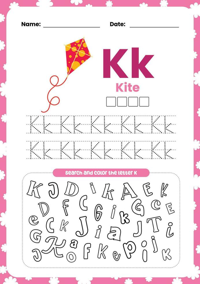 flat design vector learn alphabet letter english flashcard printable poster for kids activity
