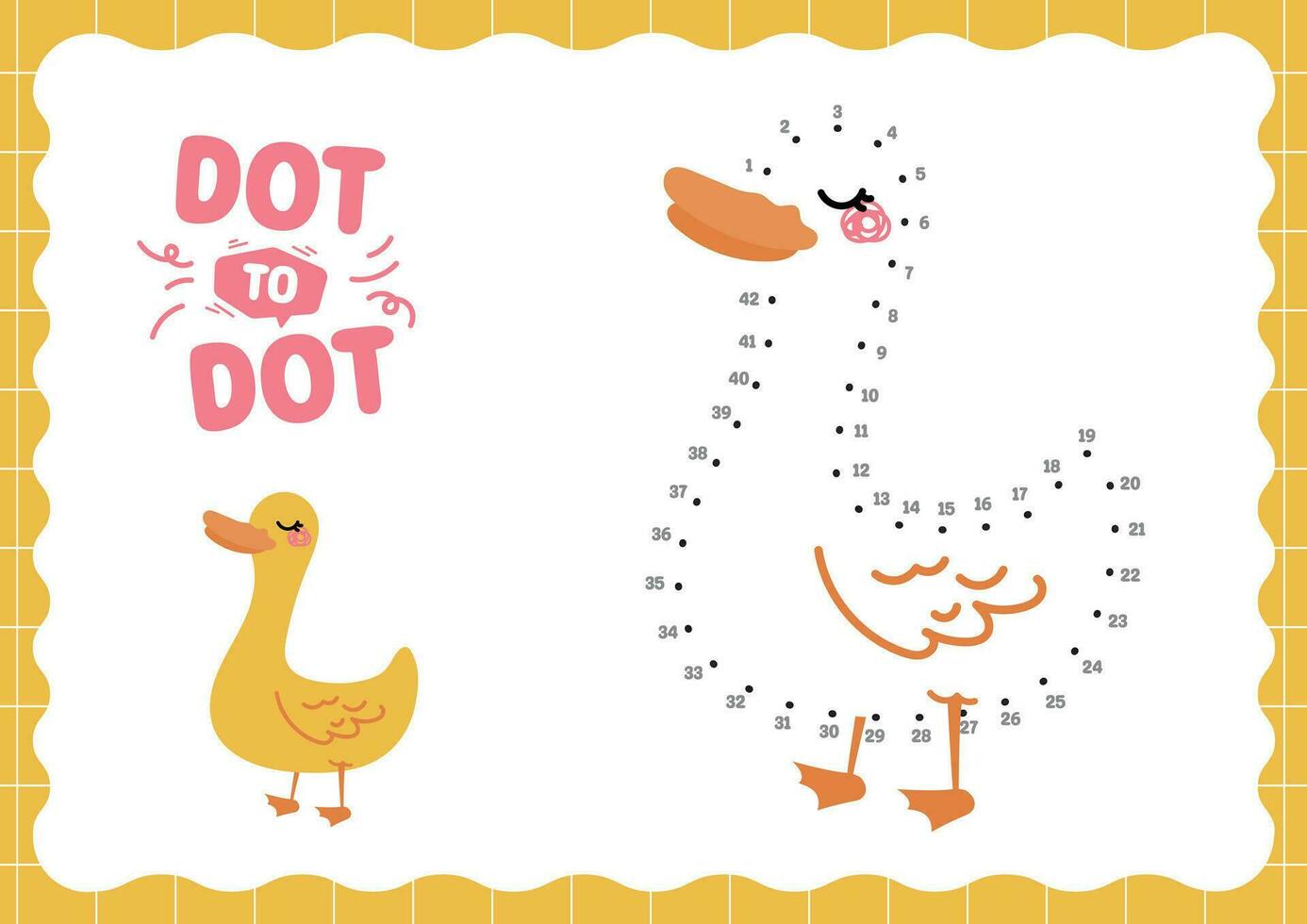 flat design vector kids connect dot to dot worksheet printable for kids activity