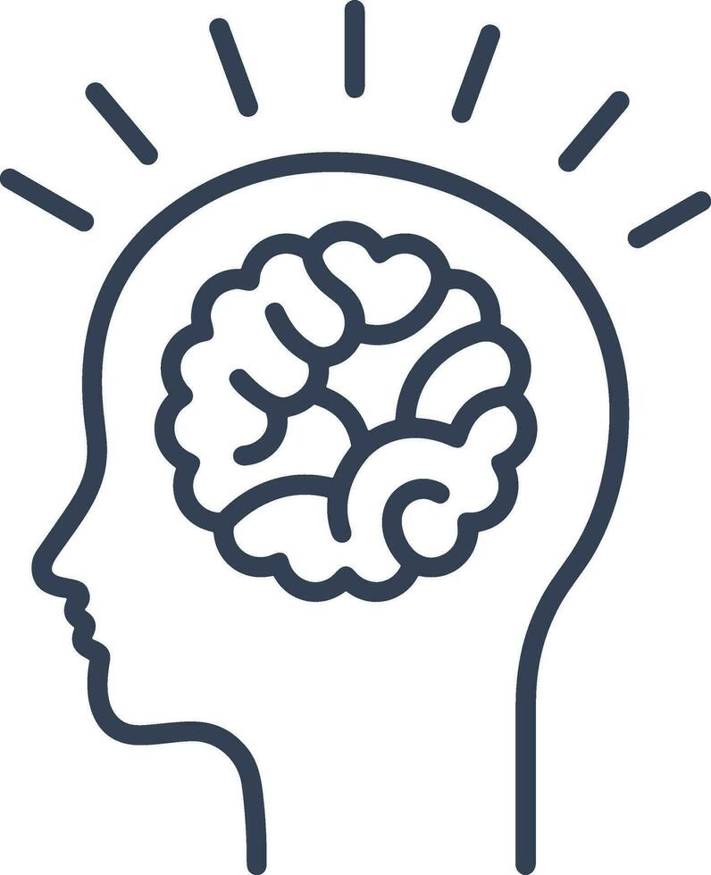 Brain idea symbol icon vector image. Illustration of the creative intelligence think design image. EPS 10