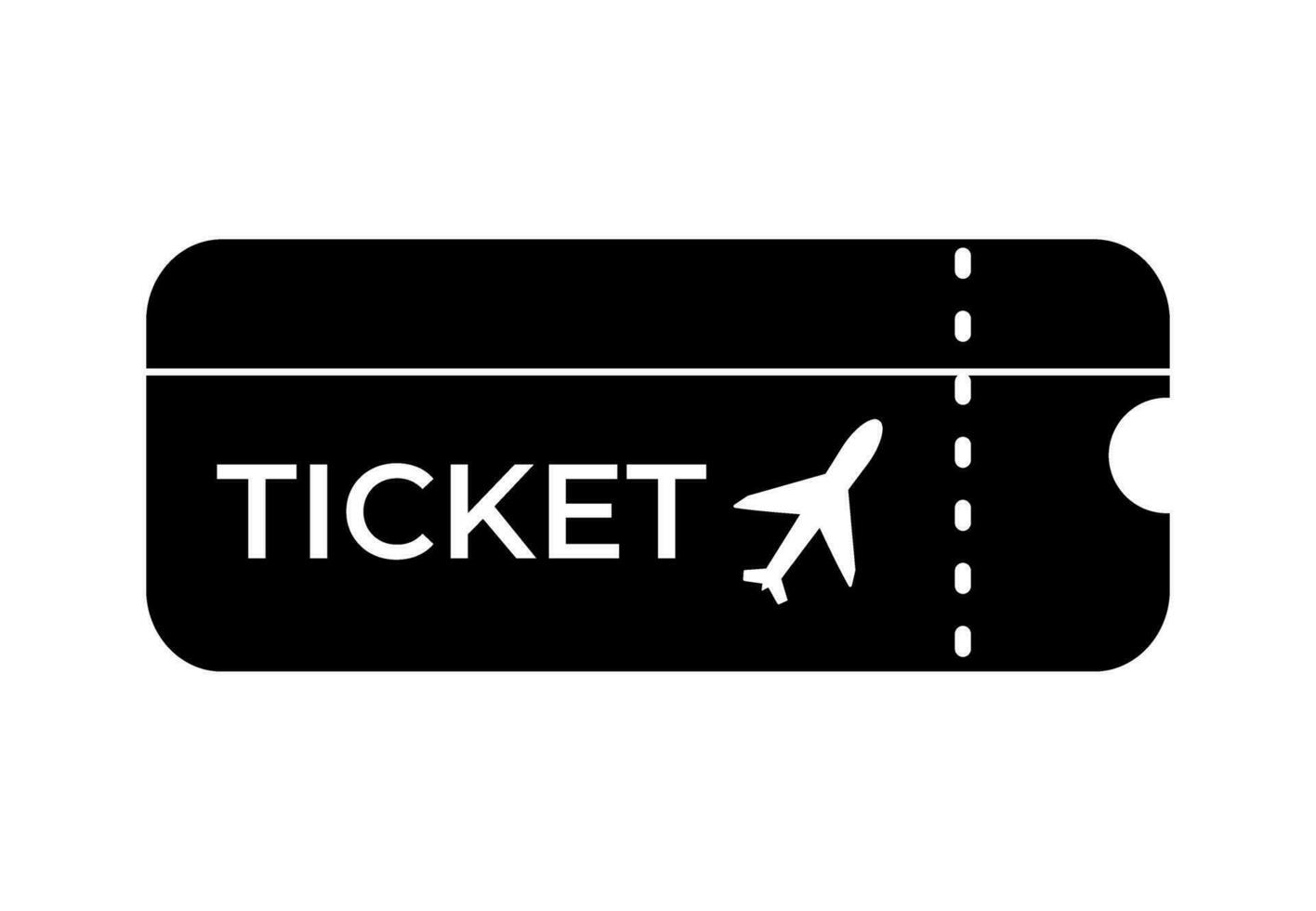 Filled plane ticket icon vector