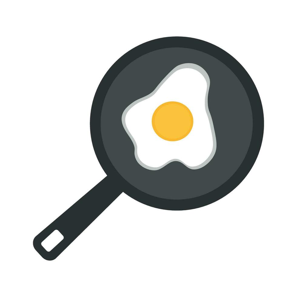 Fried egg in a pan vector