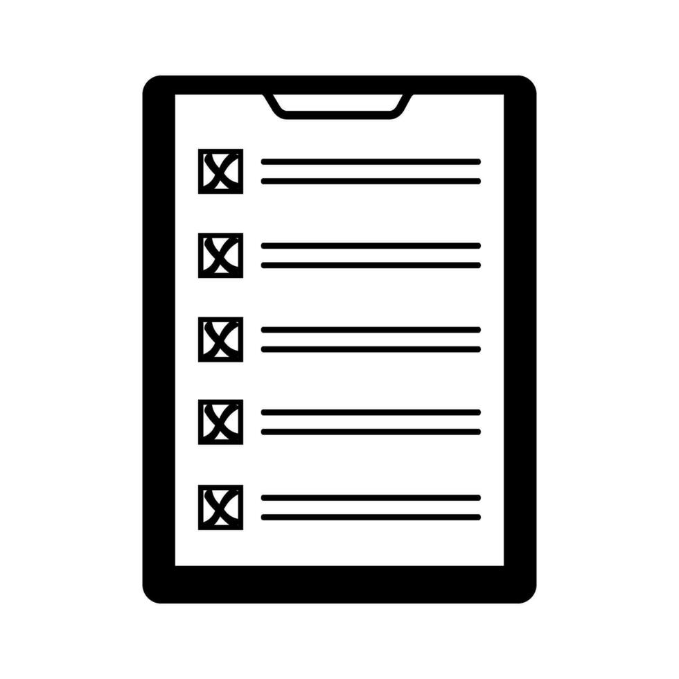 Checklist icon with crosses vector