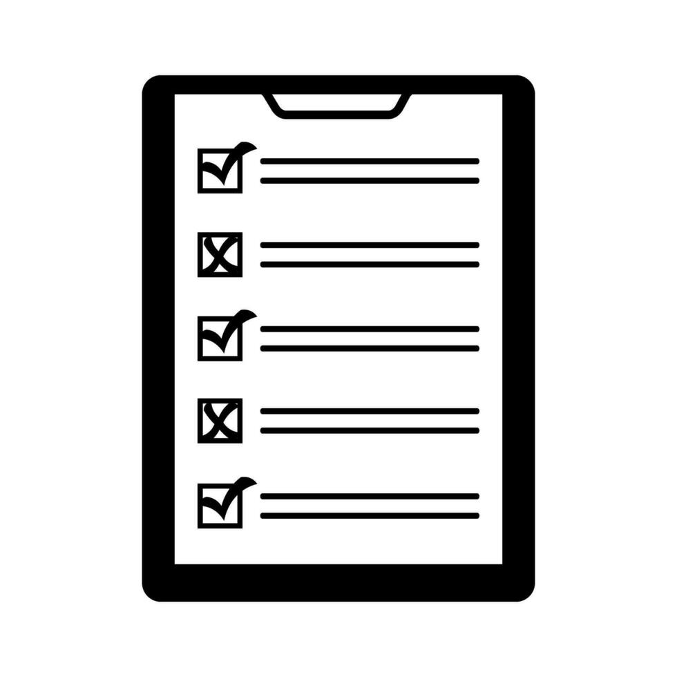 Checklist icon with checkmarks and crosses vector