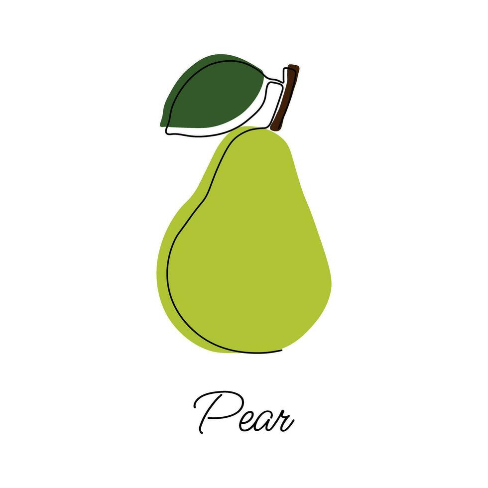 Vector illustration of a pear with an inscription