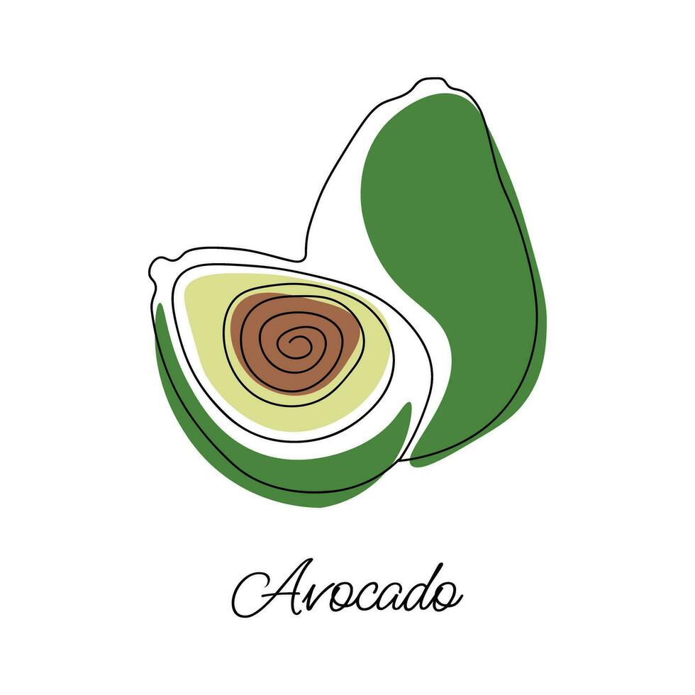Vector illustration of avocado with lettering