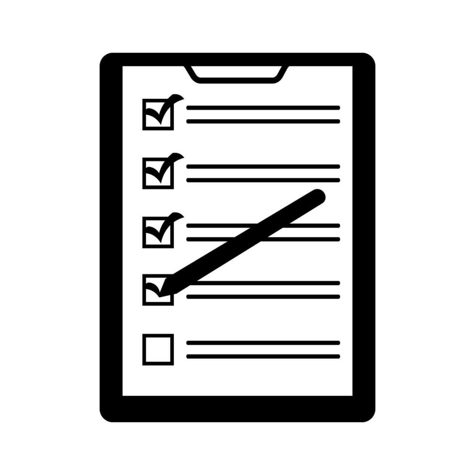Checklist icon with checkmarks and pen vector