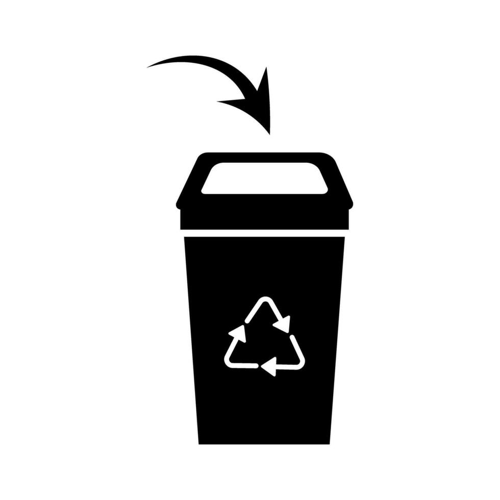 Trash can icon with arrow vector