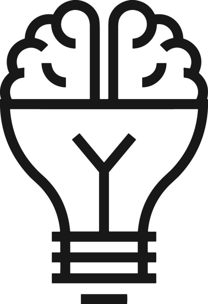 Brain idea symbol icon vector image. Illustration of the creative intelligence think design image. EPS 10