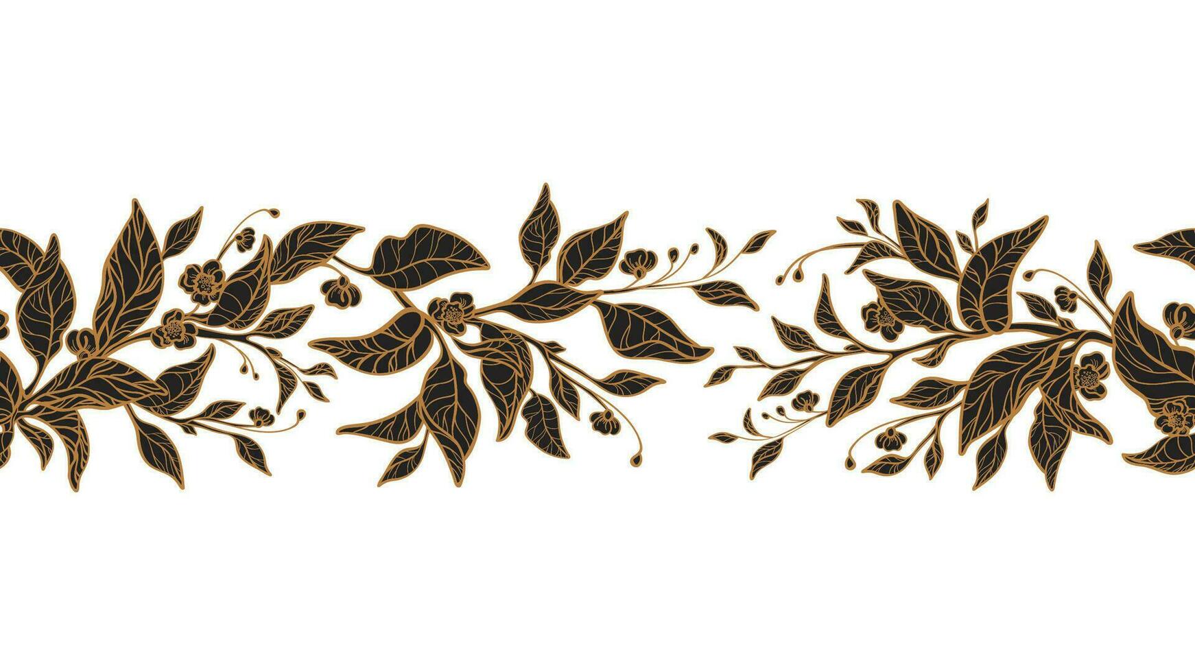 naturaleza floral rama elegante banda, vector frontera