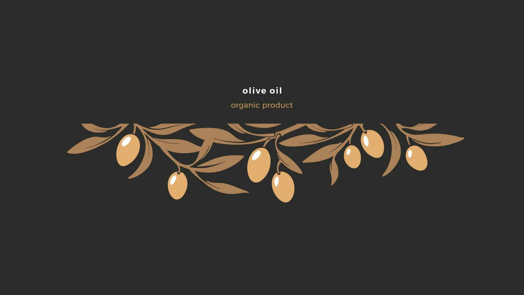 Olive ornate label, greek pattern Vector bio shape