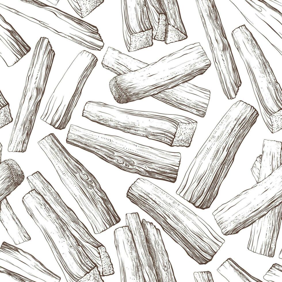 Texture tree, stacks of firewood seamless pattern vector