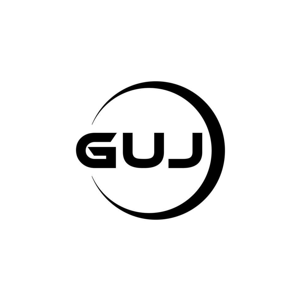 GUJ Logo Design, Inspiration for a Unique Identity. Modern Elegance and Creative Design. Watermark Your Success with the Striking this Logo. vector