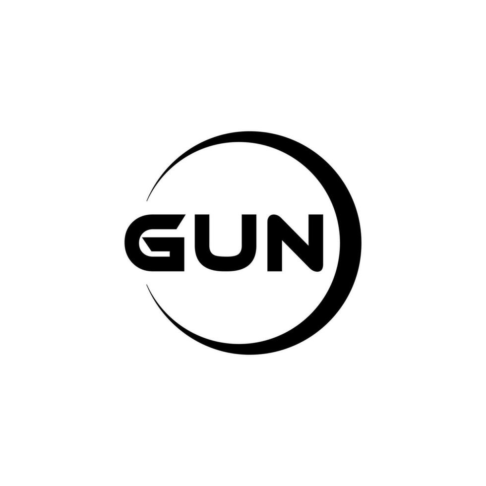 GUN Logo Design, Inspiration for a Unique Identity. Modern Elegance and Creative Design. Watermark Your Success with the Striking this Logo. vector
