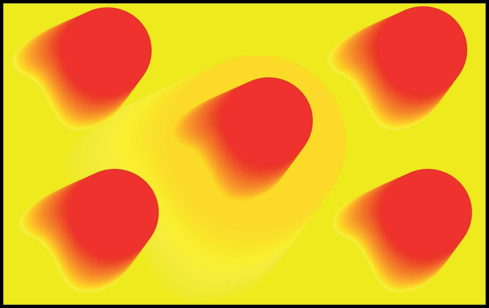 a yellow and red square with four red dots vector