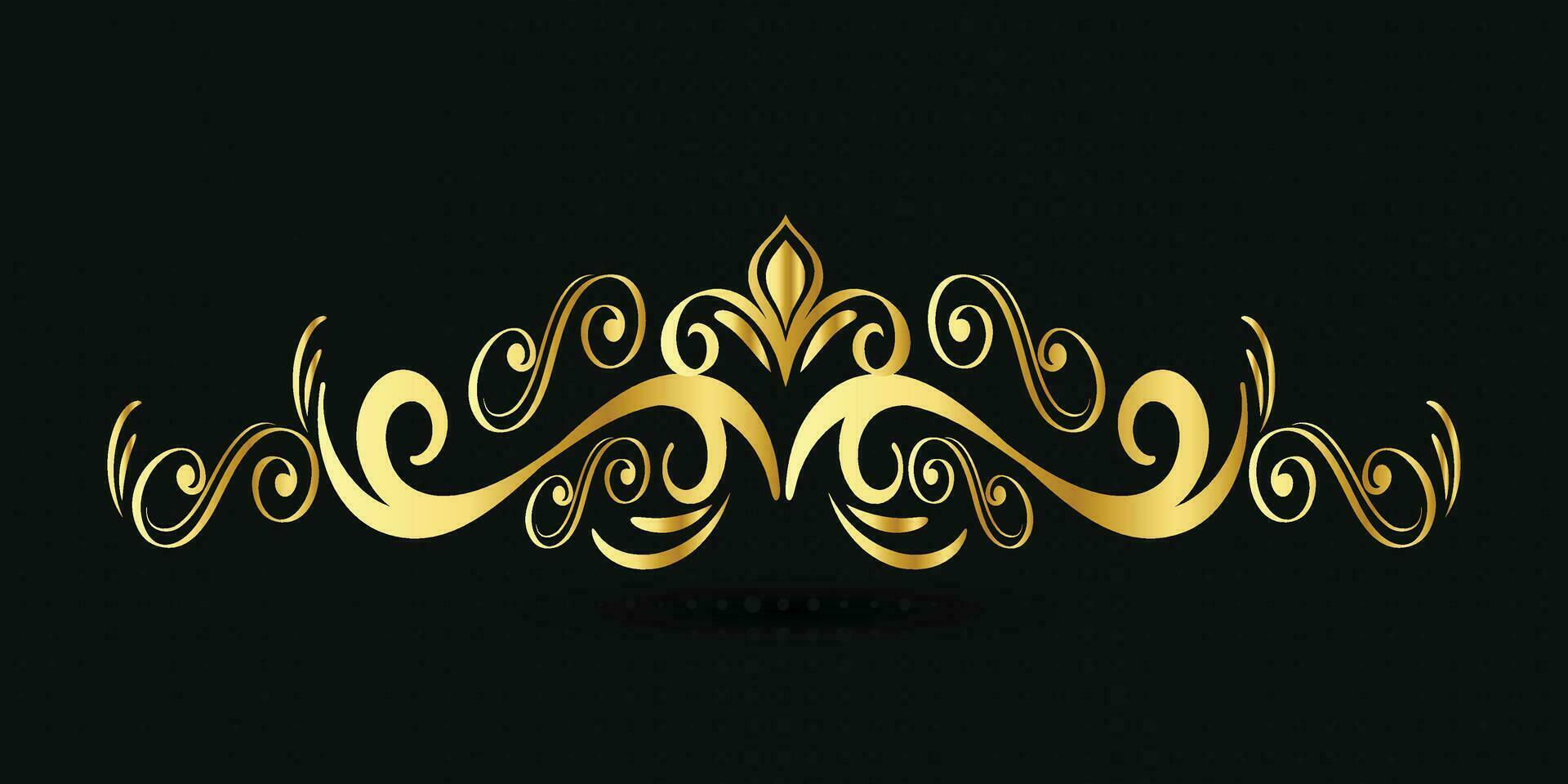 marco de título dorado decorativo aislado sobre fondo de color verde oscuro ornamento clásico vector