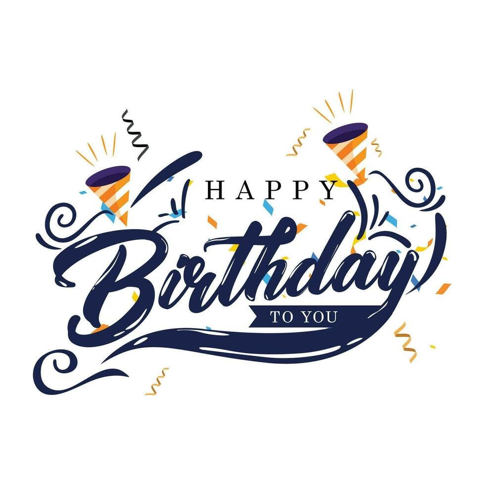 Happy Birthday Greeting Card Vector Graphic Element