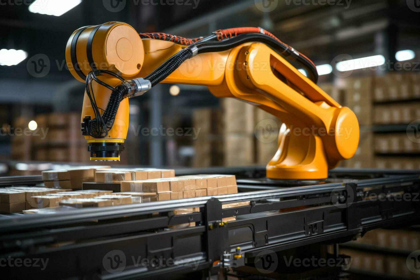 A robot arm assembling a product the concept of AI for manufacturing photo