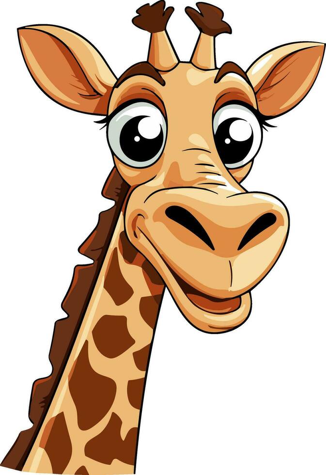 Cute Giraffe Cartoon On White Background vector