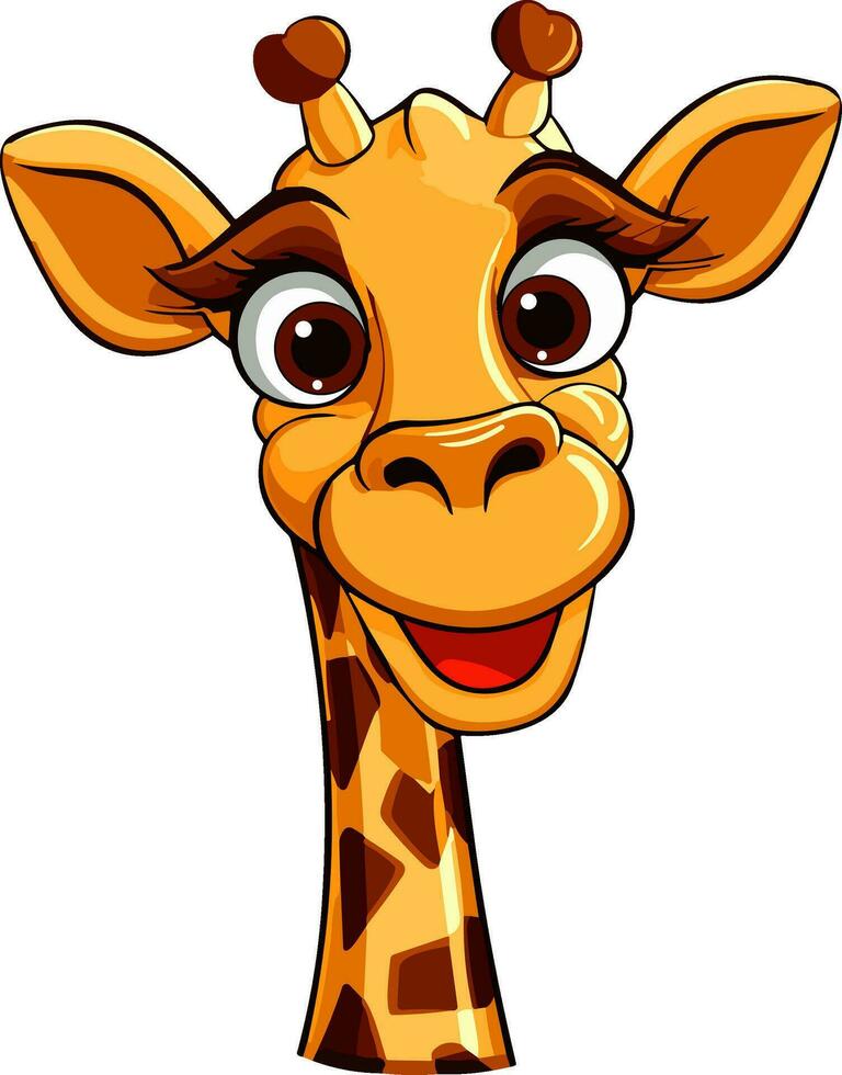 Cute Giraffe Cartoon On White Background vector