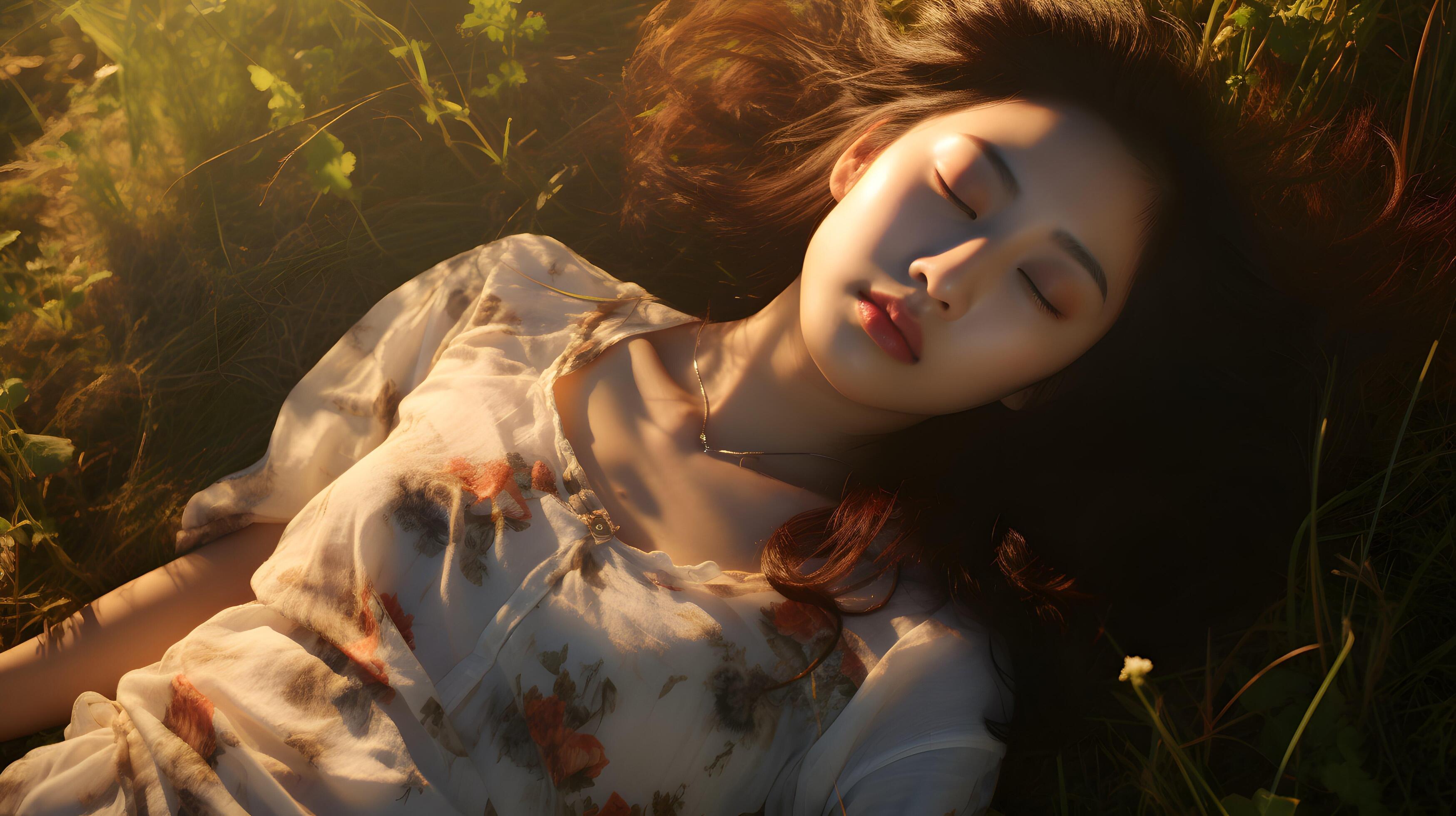 Beautiful young Asian woman portrait, cute girl wallpaper background