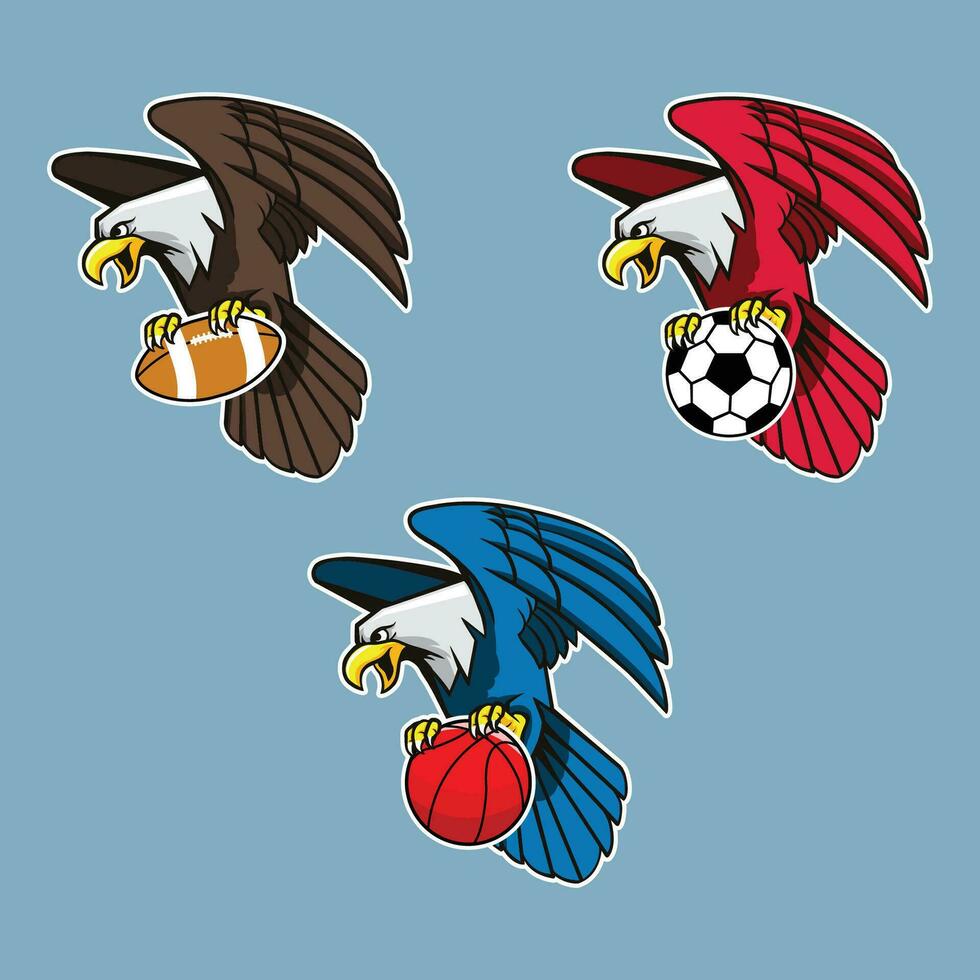 Flying Bald Eagle Grab Ball vector