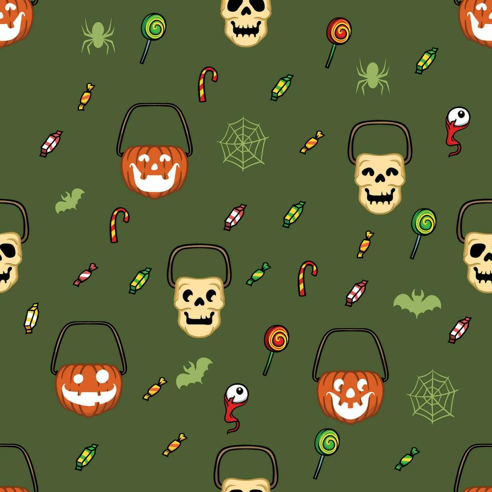 Halloween Candy Basket Pattern vector