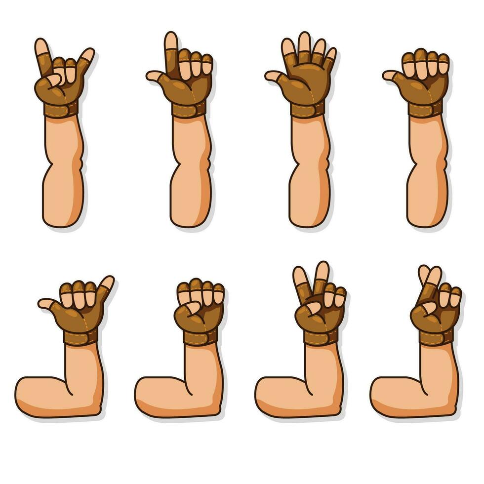 Brown Leather Glove Hand Gesture vector