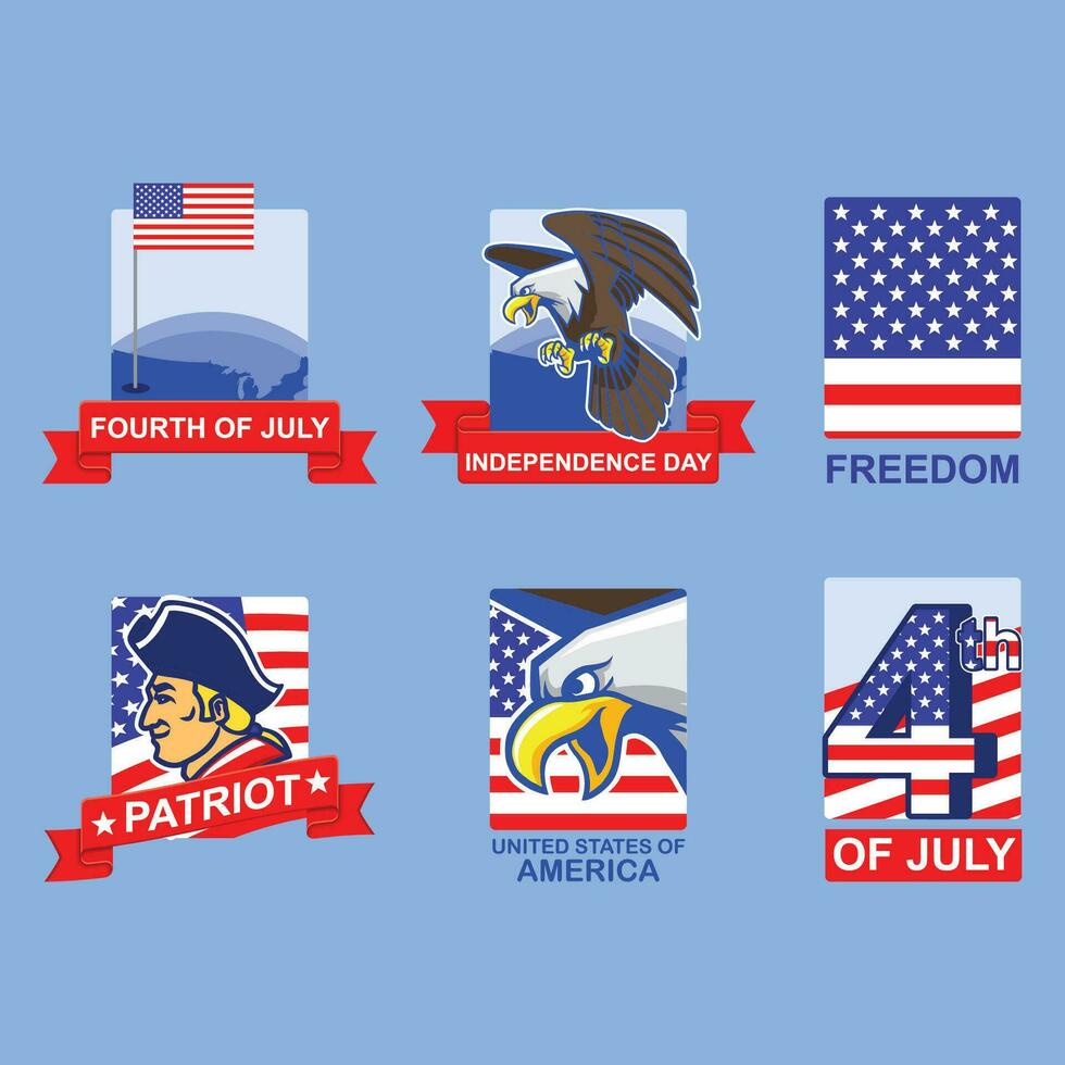 Fourth of July Badge Collection vector