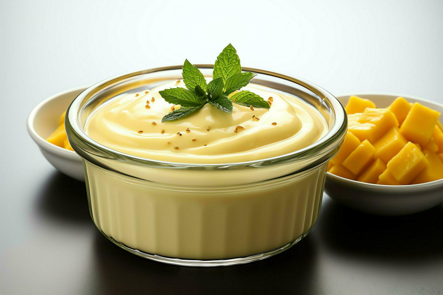A delicious corn soup food with vegetables in a bowl. Winter food and high protein soup meal concept by AI Generated photo