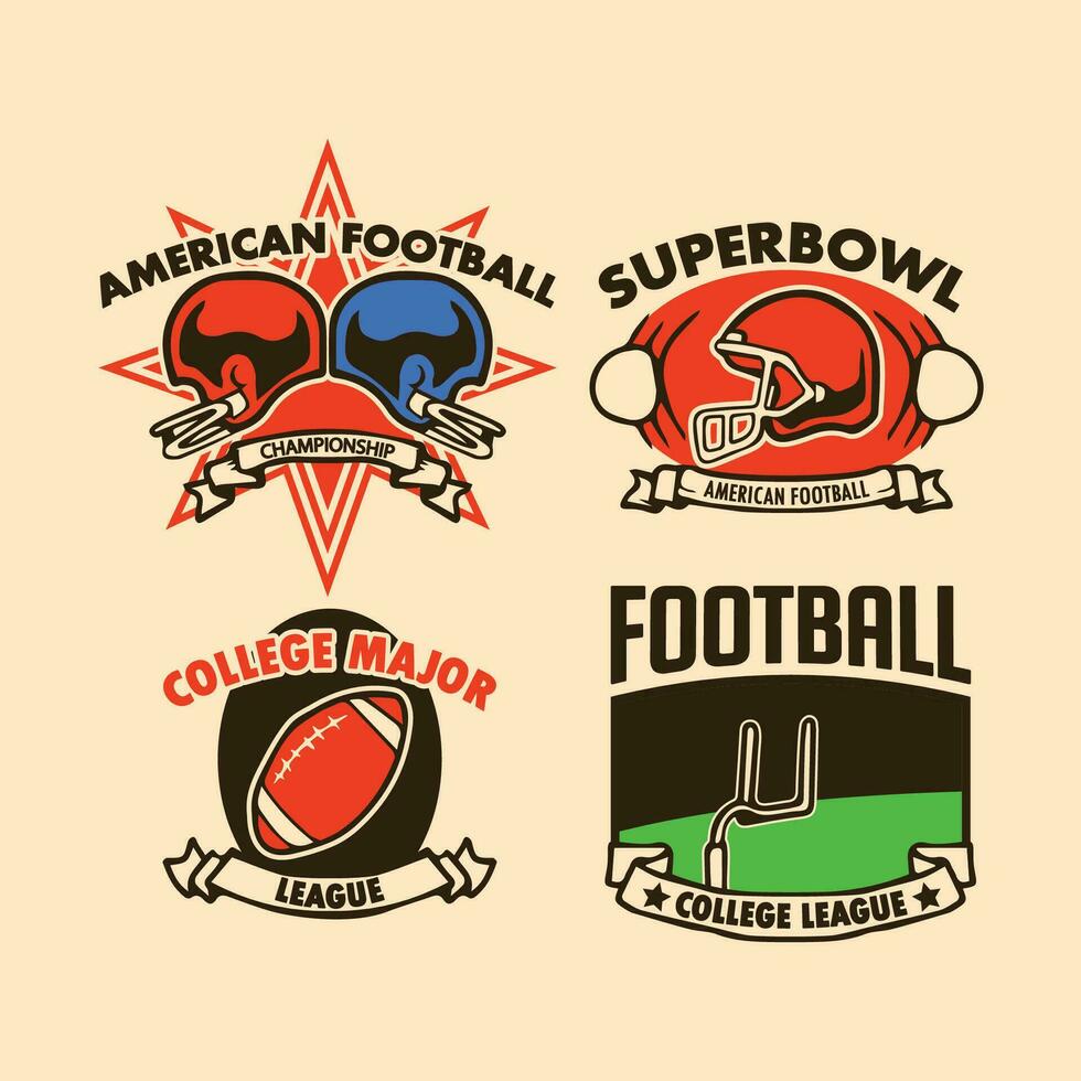 Raw Drawing American Football Label vector