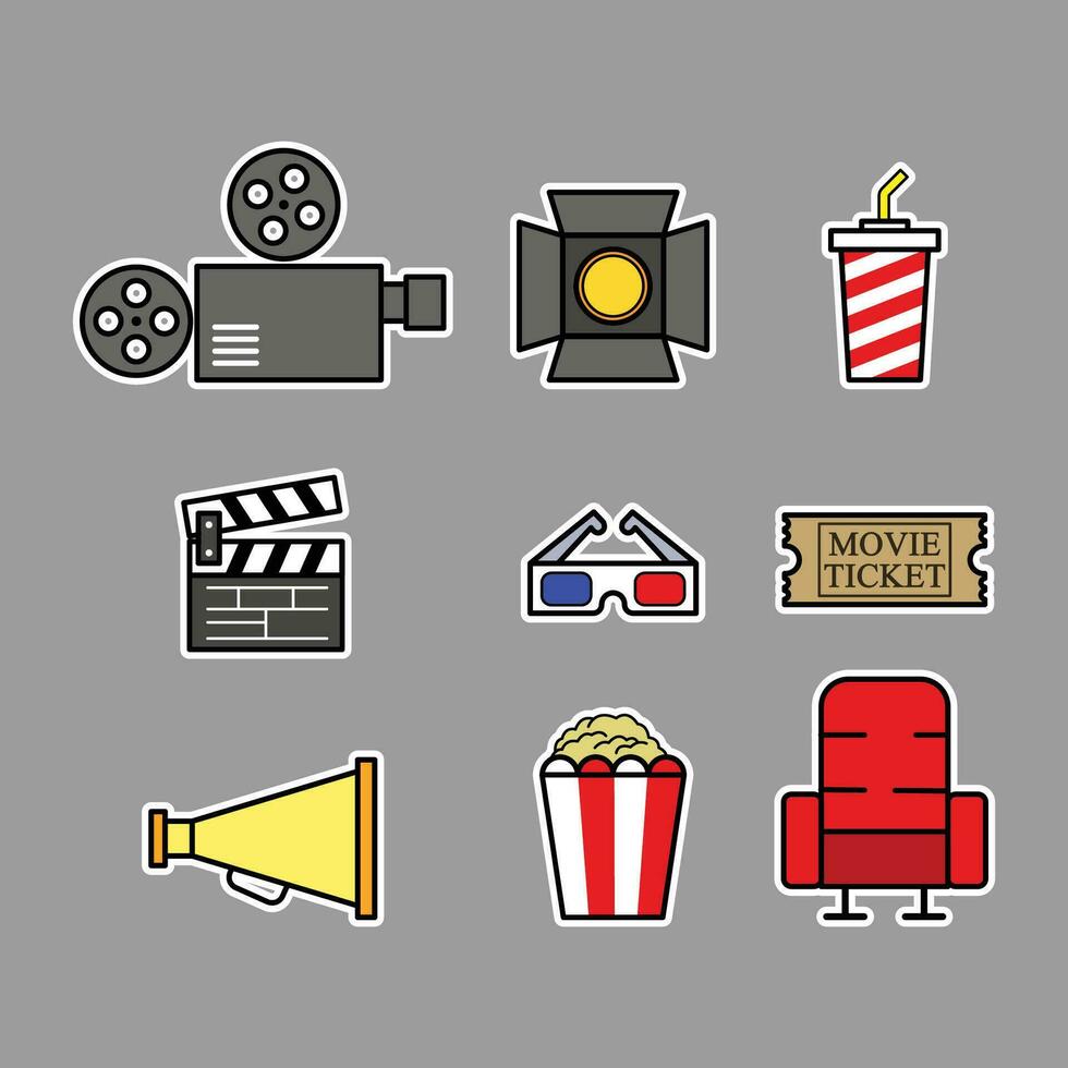 Cinema Graphic On Bold Outline vector