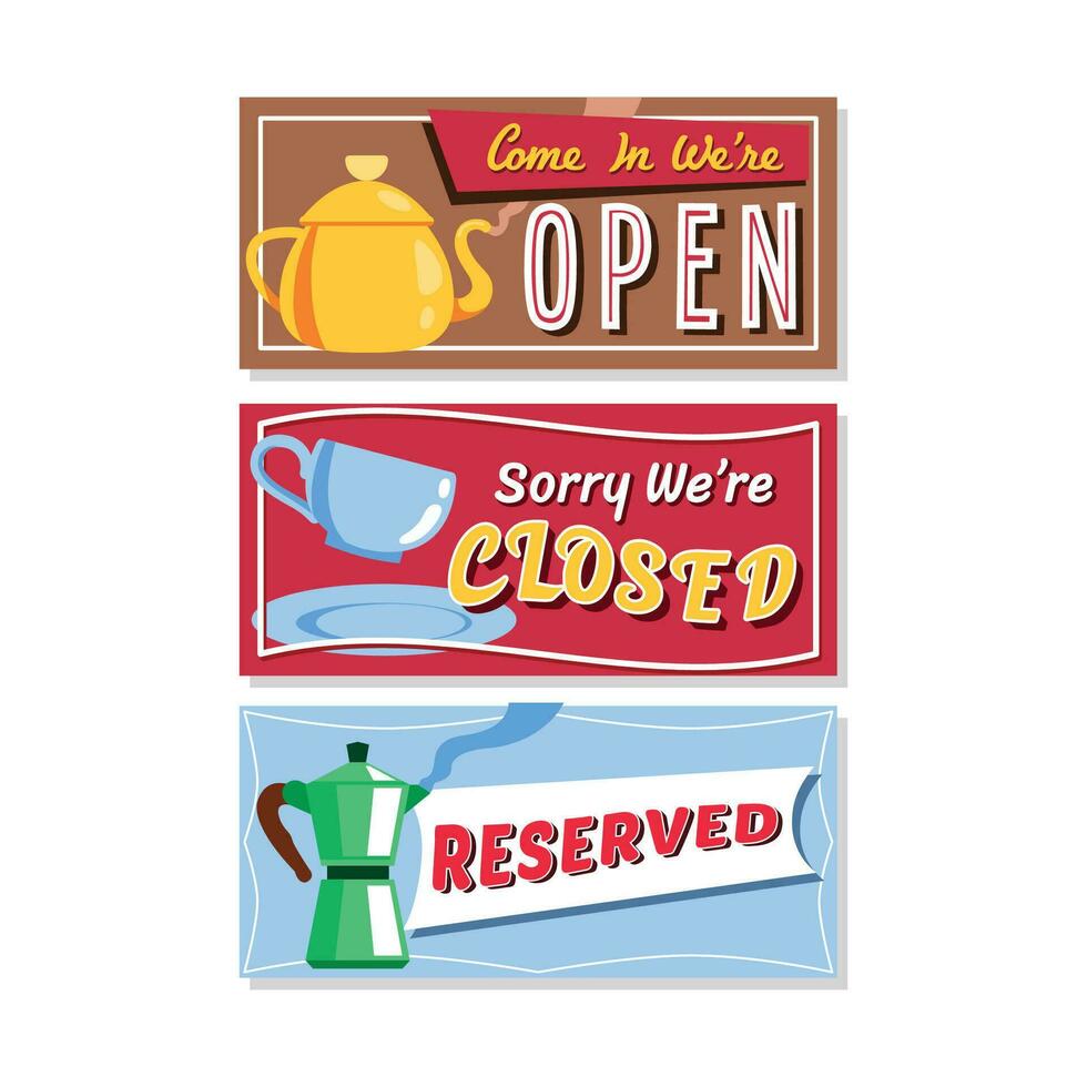 Coffee Shop Open Board Sign vector