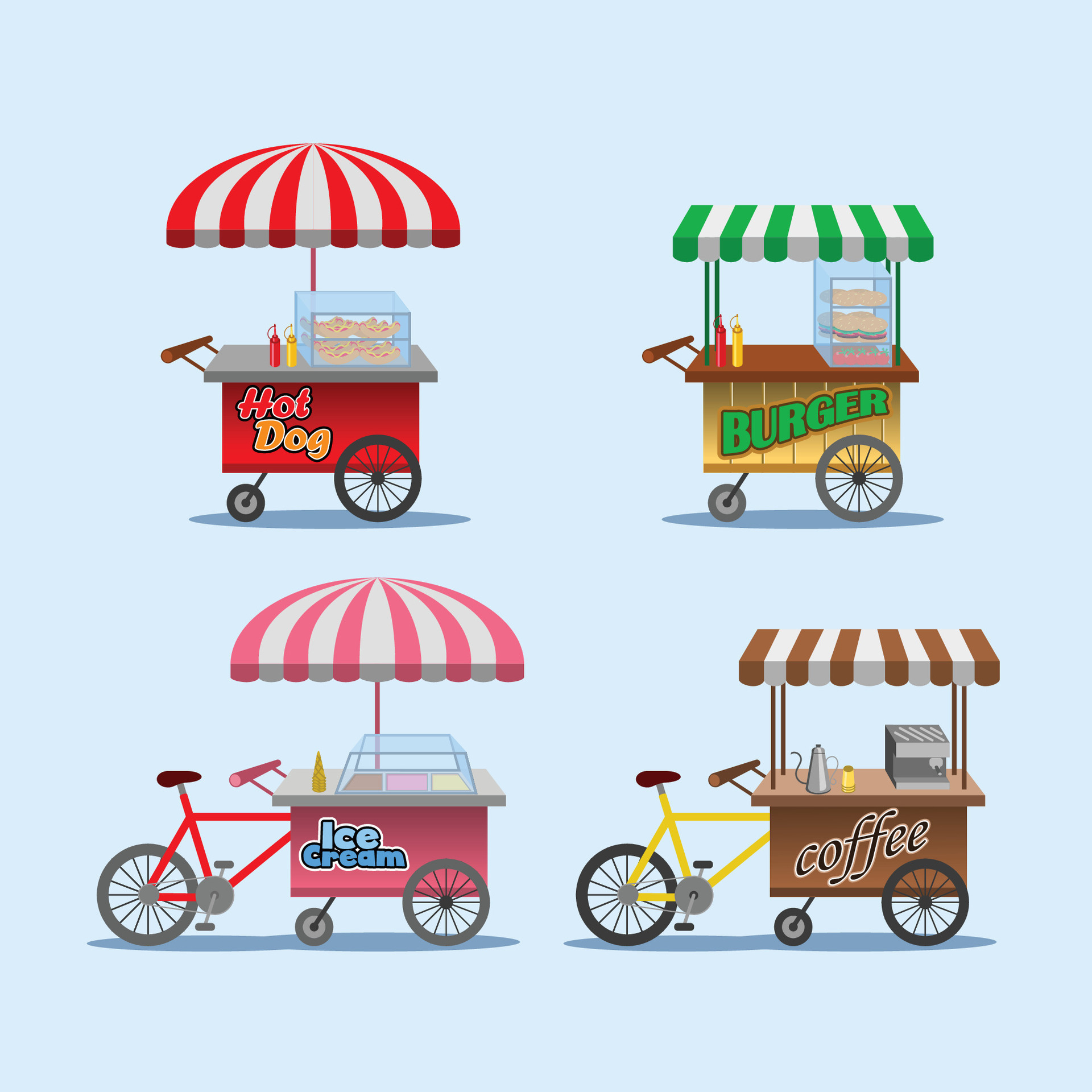 Street Food Stall 26592945 Vector Art at Vecteezy