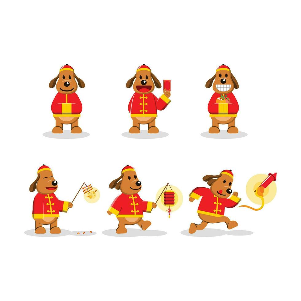 Chinese New Year Dog Character vector