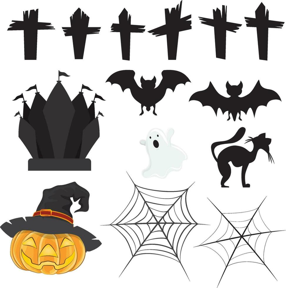 Resources for Designing Media for Halloween vector